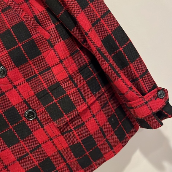 Ralph Lauren Denim & Supply Pea Coat Jacket Buffalo Plaid Double Breasted Sz L - Picture 4 of 9